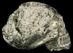 Polished Pyrite Skull With Pyritohedral Crystals #50987-1